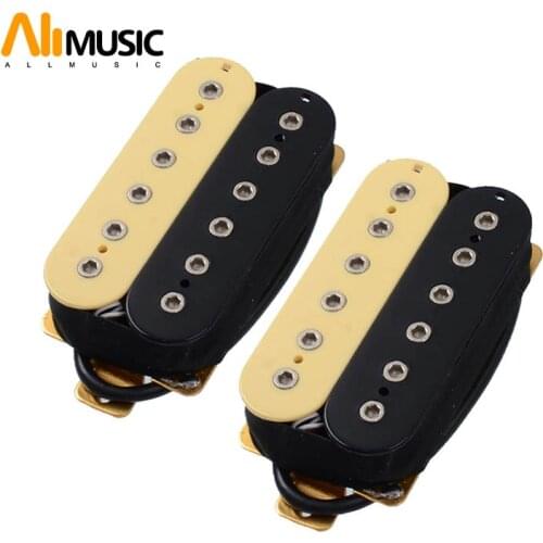 ALLMusic 6 String Electric Guitar Pickups Humbucker Dual in Line Adjustable 12pcs Hex Screw Pickup Ivory/Black