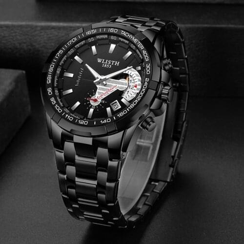 2020 Fashion Top Wlisth Mens Watch Full Steel Band Waterproof Quartz Business Luminous Display