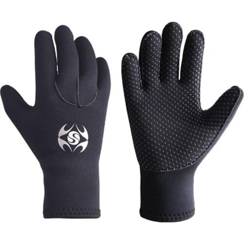 Black 3MM Neoprene Gloves Keep Warm Anti-Skid Women/Men Swimming Diving Sailing Gear Surfing Scuba Snorkeling Aqua Gloves