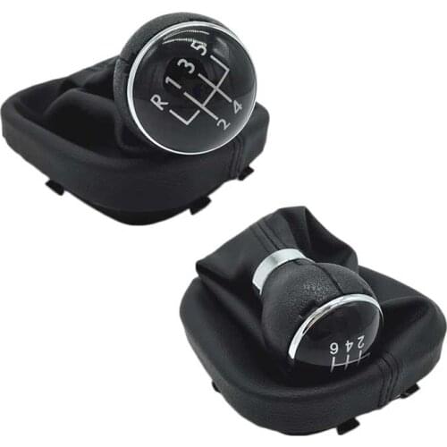 PU Leather Shifter Parts For VW Touran Caddy MK2 2003-2015 Manual Gear Shift Knob 5 Gear 6 Speed Shifter Stick Gaiter Boot Cover