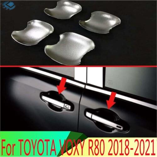 For TOYOTA VOXY/NOAH R80 2018 2019 ABS Chrome Door Handle Bowl Cover Cup Cavity Trim Insert Catch Molding Garnish