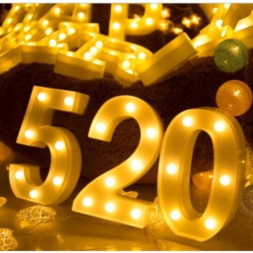 H22cm,Digital lights 520,LED symbol modeling lights wedding,birthday proposal,Romantic Party Decoration Christmas