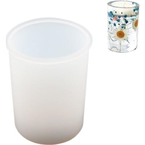 Crystal Epoxy Resin Candle Holder Mold DIY Scented Candle Tray Silicone Mold Handmade Candlestick Casting Tool