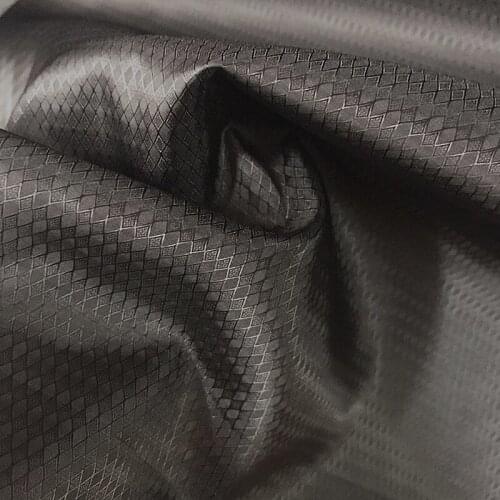 Quality Black Check Jacquard Polyester Lining Fabric 48x140cm DIY Sewing Cloth Dress Lining Home Decoration