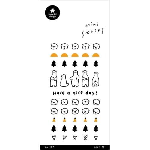 Korea Sonia Scrapbooking Mini Series Cartoon Sea Bear Paper Sticker DIY Diary Craft Stationery Decoration Suatelier Stickers