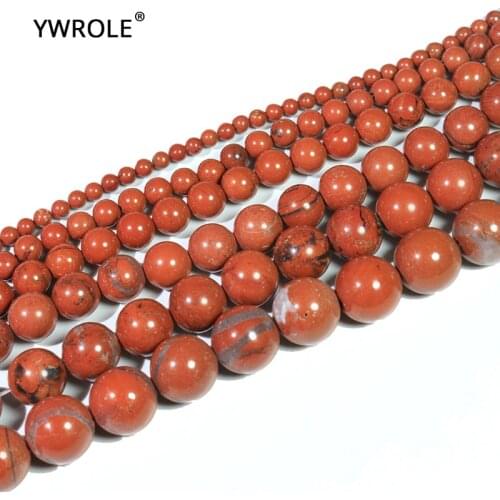 Wholesale Natural Round Red Jaspers Stone Beads For Jewelry Making DIY Bracelet Necklace Material 4/ 6/8/10 /12 mm Strand 15