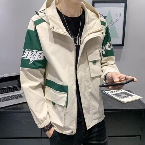 Para Hombre Ropa Multi Pockets Hooded Windbreaker Jackets Hip Hop Zip Up Track Jacket Coat Streetwear Hipster Outwear Erkek Mont