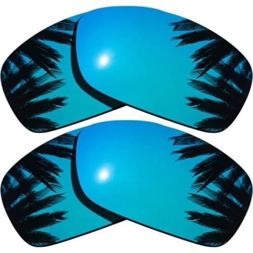 Ice Blue Mirrored Coating+Ice Blue Mirrored Coating) 2-Pairs Polarized Replacement Lenses for Hijinx 100% UVA & UVB Protection