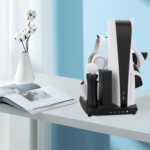 Hot Charging Dock For PS5/PS VR/ Move Motion Controller Charging Base Vertical Stand Gamepad Charger Station With Cooler Fan