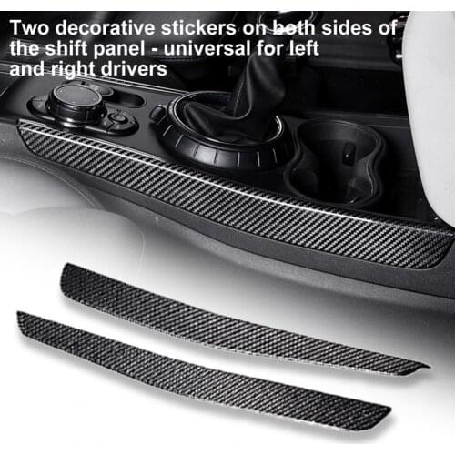 2Pcs Strip Sticker Decoration Anti-corrosive Carbon Fiber Gear Shift Box Side Sticker for MINI F60 Car Accessories