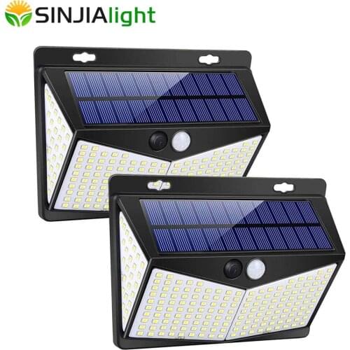 Led Solar Lights Outdoor 208LEDs Solar Motion Sensor Wall Light IP65 Waterproof Solar Lamp 270° Wide Angle Lighting for Garden