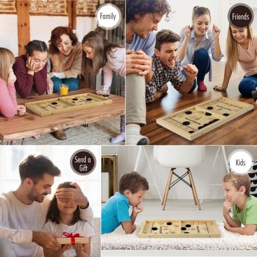 Desktop Battle Board Game Fast Sling Puck Game Paced Wooden Table Hockey Winner Games Interactive Chess Toys For Adult Children