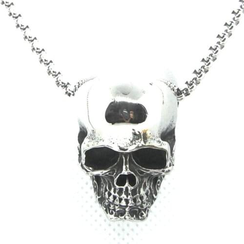 Newest Design Polish Skull Pendant 316L Stainless Steel Fashion Jewelry Punk Style Pendant