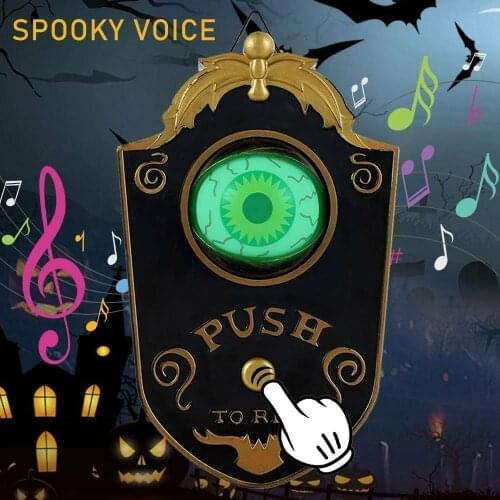 Novelty Doorbell Halloween Door Decorations Horror Props Creepy Eyes Doorbell Haunted House Escape Home Bar Scary Rotating Eyes
