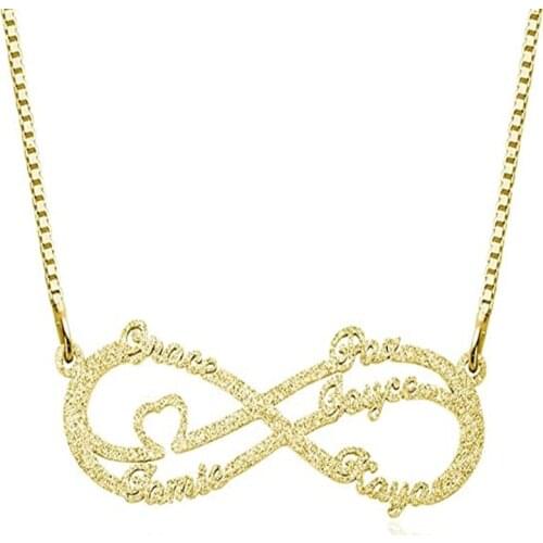 Noelia Multiple Name Custom Necklace for Women Personalized Promise Necklace Frosted Infinity Pendant for Christmas/Birthday