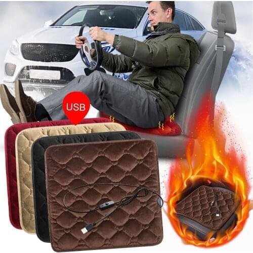Office Home Car Heating Cushion USB Electric Seat Cushion Cushion Car Seat Cushion Electric Heater Winter Warmer Pad