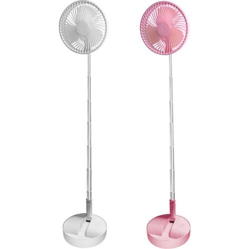 Portable USB Rechargeable Folding Telescopic Floor Fan Mini Summer Mute Silent Student Desktop Table Fan for Office Bedroom