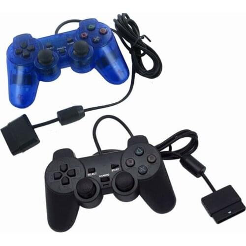 Wired Gamepad Transparent Red/purple/blue/black Game Controller Handle Suitable For PS2 PS1 Gaming Devices Touch Sensitive
