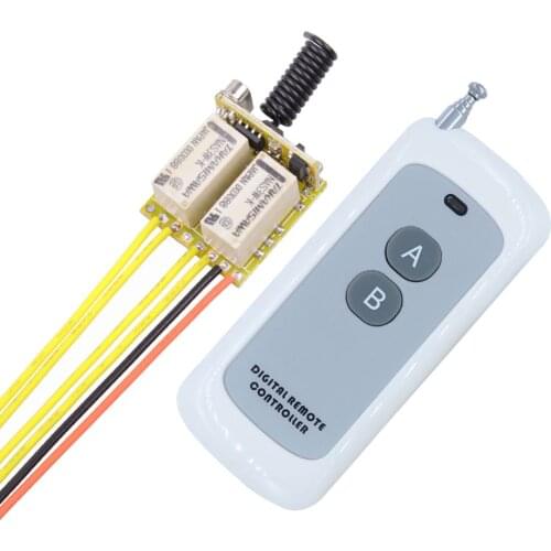 2CH Relay Wireless Remote Control Switch 433mhz RF Mini Small 3.7v 5v 6v 9v 12v Momentary Controller Module trigger reset button