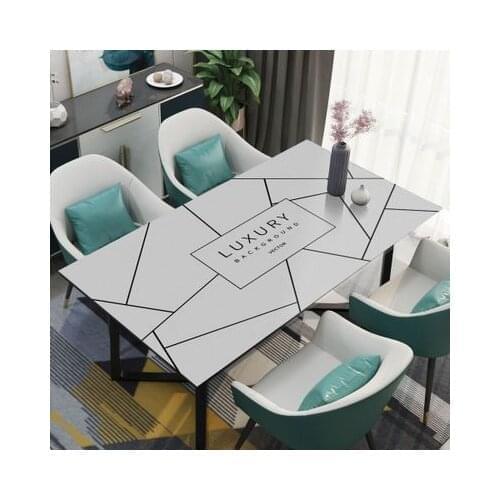 Modern simple line leather tablecloth waterproof, oil proof, non washing and anti ironing tablecloth, PVC leather table mat, tea