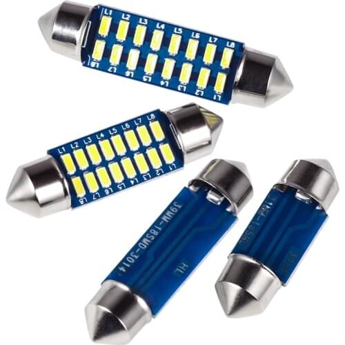 31mm 36mm 39mm 41mm Super Bright LED Bulb Double Tip 3014 16SMD Car Interior Accessories Reading Dome Light Auto Lamp
