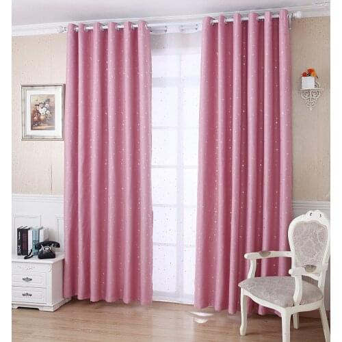 Star Printed Blackout Curtains for Kids Living Room Window Treatments for Childrens Bedroom Pink Windows Curtain DrapesDecor