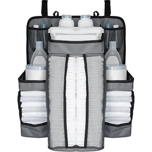 Large Capacity Baby Bed Bedside Storage Hanging Bag Nursery Organizer Baby Bed Crib Storage Bag Package Bag Hanging Diaper Bag