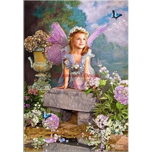 Needlework for embroidery DIY French DMC High Quality - Counted Cross Stitch Kits 14 ct Oil painting - Spring Angel