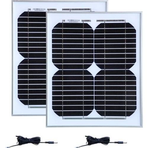 12 Volt 10 Watt High Efficiency Solar Panel 2 Pcs Solar Home System 24v 20w Battery Charger Solar DC Cable Mobile Phone