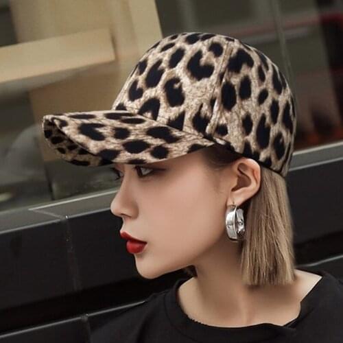 XdanqinX 2020 Spring Summer New Womens Hat Leopard Print Baseball Cap Adjustable Size Female Brand Hat Snapback Cap Tongue Caps