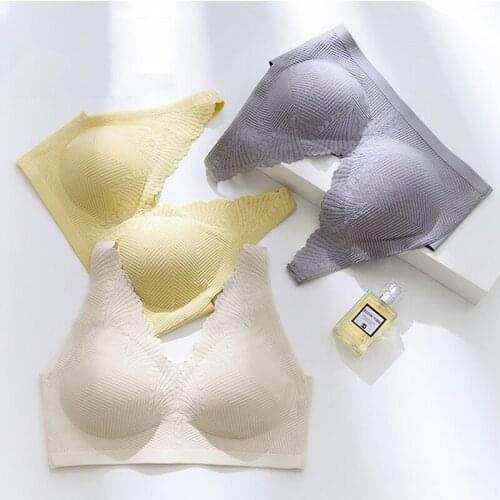 Wasteheart New Women Fashion Black blue yellow Wireless Padded Bras Push Up Bralette One-Piece Bras Cup A B Underwear Lingerie