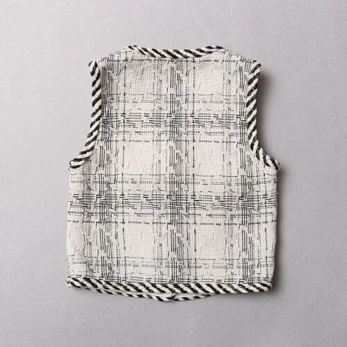 Summer New Brand Womens Sleeveless Blends Tweed Waistcoats Single Breasted V-Neck Pockets Ladies Fashion Short Vests Streetwear