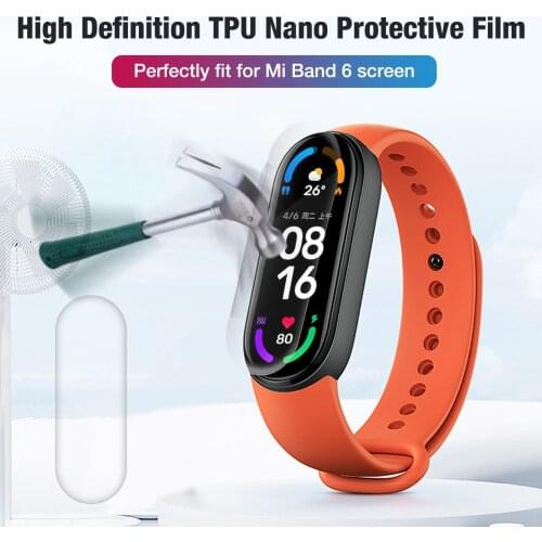 1/5/10 PCS High Definition Protective Film For Xiaomi Mi Band 6 Full Screen 3D TPU Film For Smart Watch Screen Protector Cover
