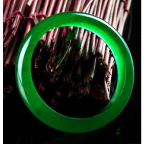 100% Natural A JADE Emerald Green Jadeite Bead Beads Bangle Bracelet Size 58mm