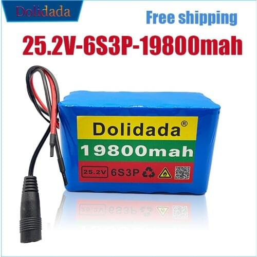 100% New 25.2V 19800Ah 6S3P 18650 Battery Lithium Battery 25.2v Electric Bicycle Moped /Electric/Li ion Battery Pack