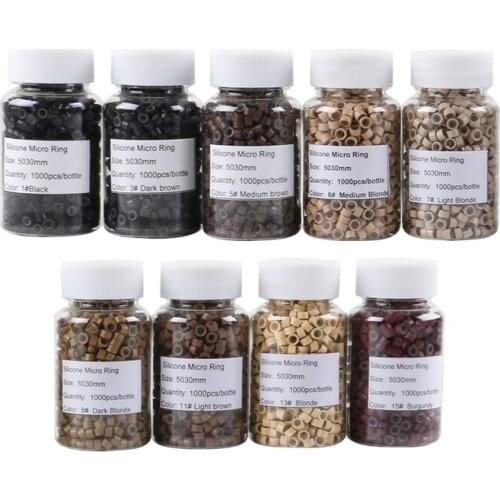 1000pcs 5.0*3.0*3.0mm Micro Silicone Lined Rings/Links/Beads MICRO Ring Link Crimp Beads Hair Extensions Tools