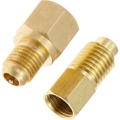 2Pcs R12 R22 To R134a Adapters Refrigerant Tank Pump Port Connection Adapters 1/4\" SAE Female 1/2\" ACME Male