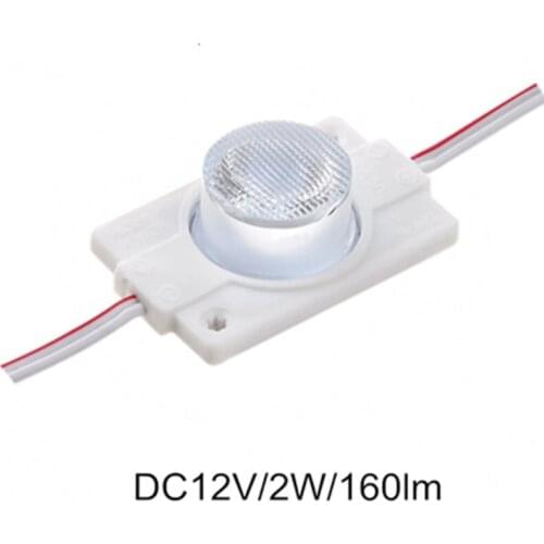 200pcs/lot 2W high power led module side lighting led lamps 1 led module injection lens super brightness