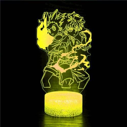 Gon and Killua Figure 3d night light anime Hunter X Hunter table lamp bedroom decoration lamp childrens gift HxH lamp bedside