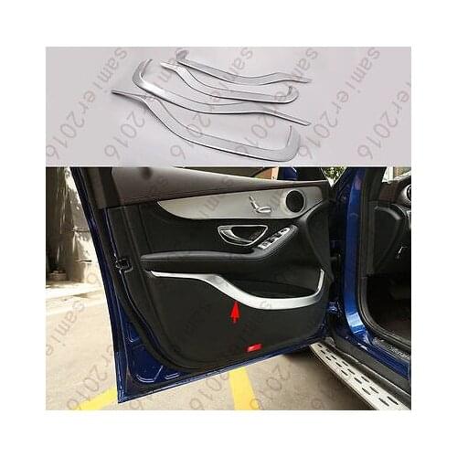 4x Chrome Inner Door Armrest Dec Cover Trim For Mercedes-Benz GLC Class X205 16