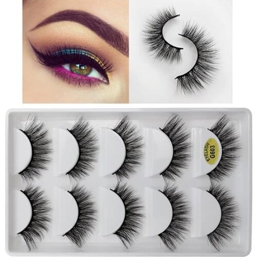 5/2 pairs of 3D mink eyelashes natural false eyelashes curling mink eyelashes cruelty free cilia eyelash makeup tools