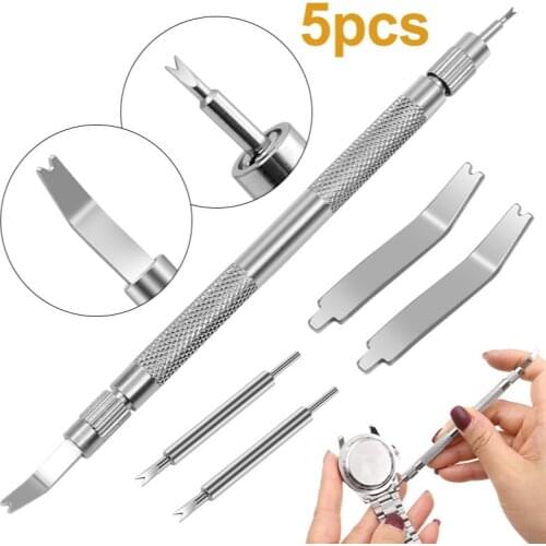 5PC Watch Tool Double head Spring Pine Needle Bar Pose Filed Pin Repair Watch Strap Spring Set Watch Repair Strap Removal