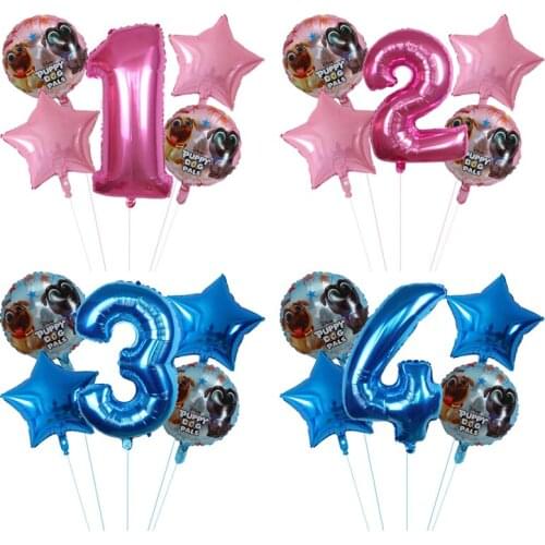 5pcs Pets Dog Paw Latex Balloons Dog bones Animal Theme Party Decor Kids Classic Toys Globos Helium Air Inflatable Balls Supply