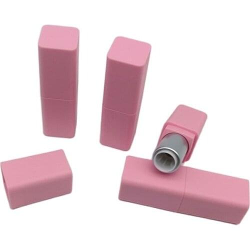 9.1mm DIY Pink Empty Lipstick Tube High-end Lip Balm Packaging Bottle Plastic Square Cosmetic Container Lipbalm Tube 50pcs/lot
