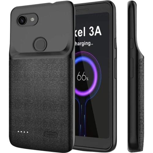 Newdery battery case For Pixel 3A, 3A XL 4700mAh power case for Pixel 3A 3A XL soft TPU charging case Black