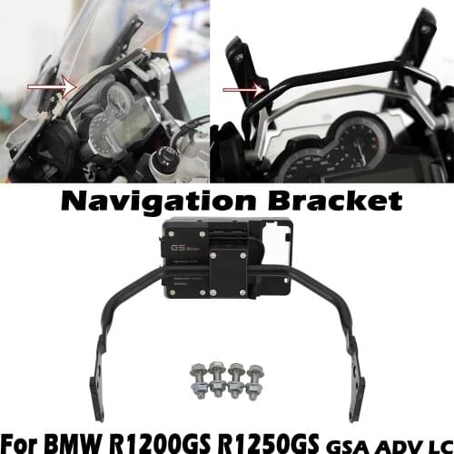 Motorcycle Mobile Phone Navigation Handlebar Bracket Support 12mm For BMW R1250GS R1200GS R1200 GS GSA ADV LC R 1200 Adventure