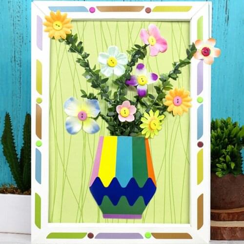 Children Creative DIY Craft Toys New Kids DIY Felt Button Flower Craft Kits Kindergarten Toys Children Educational Handmade