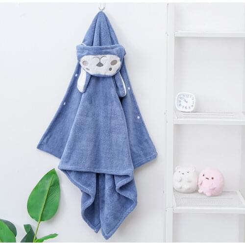 Baby Hooded Towel Newborn Bath Comfortable Soft Baby Hooded Bathrobe Cute Animal Beach Towel kids Babies Blanket coral fleece