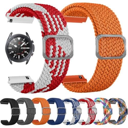 Elastic Adjustable Nylon Bracelet for Galaxy Watch3 41/45mm Watchband for Samsung Galaxy 42/46mm Active 2 Wrist Strap 22mm 20mm