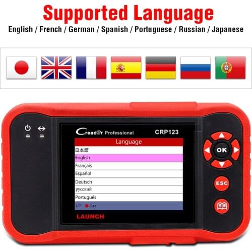 LAUNCH X431 CRP123 OBD2 EOBD automotive scanner ABS Airbag SRS Transmission Engine Car Diagnostic Tools Multilingual free update